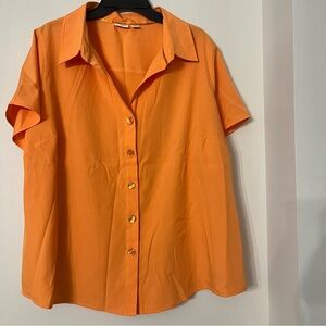 Cato Orange Button-Down Women's Shirt